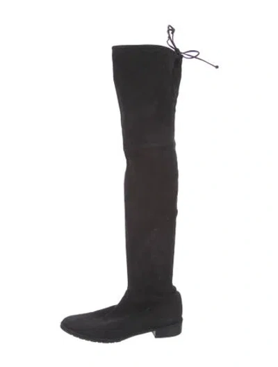 Pre-owned Stuart Weitzman Suede Boots In Black
