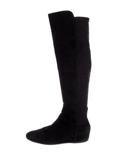 Pre-owned Stuart Weitzman Suede Boots In Black
