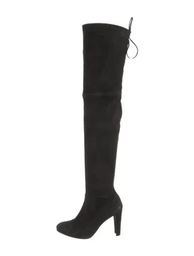 Pre-owned Stuart Weitzman Suede Boots In Black