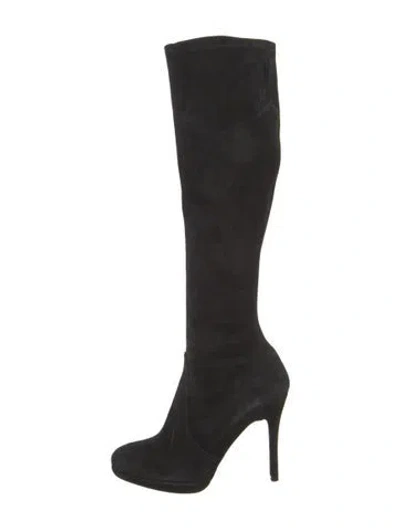 Pre-owned Stuart Weitzman Suede Boots In Black