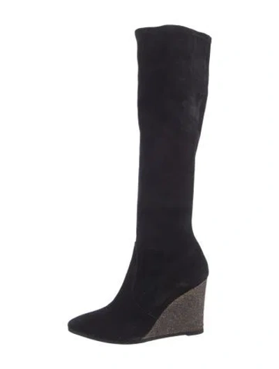 Pre-owned Stuart Weitzman Suede Boots In Black