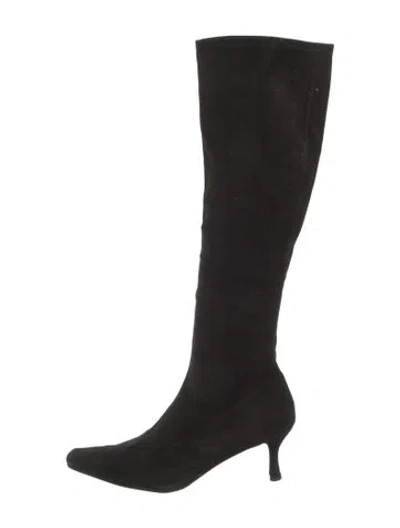 Pre-owned Stuart Weitzman Suede Boots In Black