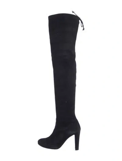 Pre-owned Stuart Weitzman Suede Boots In Black