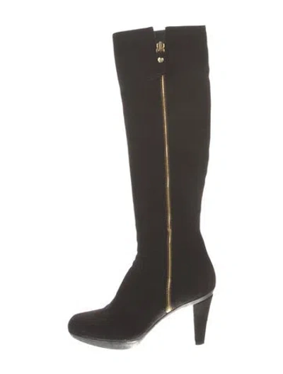 Pre-owned Stuart Weitzman Suede Boots In Black