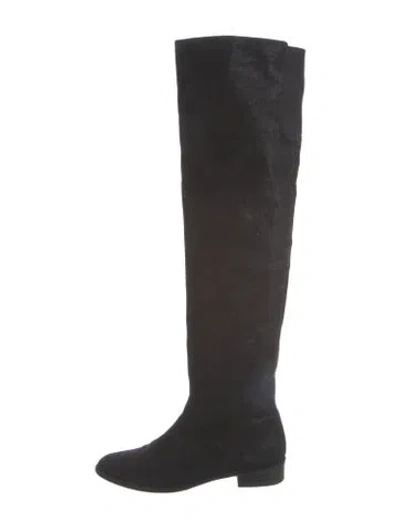 Pre-owned Stuart Weitzman Suede Boots In Black