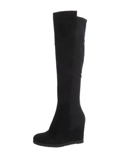 Pre-owned Stuart Weitzman Suede Boots In Black