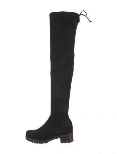 Pre-owned Stuart Weitzman Suede Boots In Black