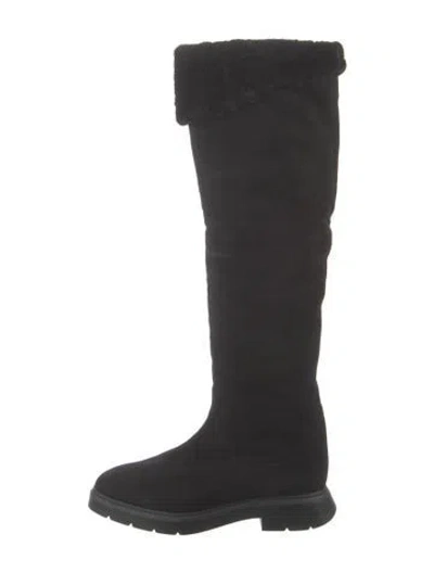 Pre-owned Stuart Weitzman Suede Boots In Black