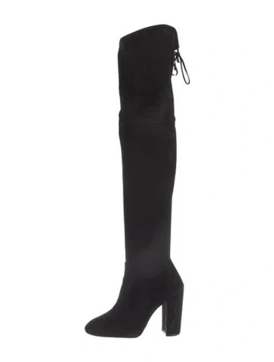 Pre-owned Stuart Weitzman Suede Boots In Black