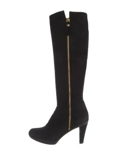 Pre-owned Stuart Weitzman Suede Boots In Black