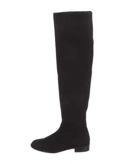 Pre-owned Stuart Weitzman Suede Boots In Black