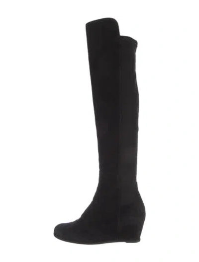 Pre-owned Stuart Weitzman Suede Boots In Black