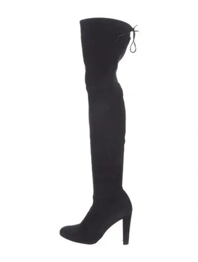 Pre-owned Stuart Weitzman Suede Boots In Black