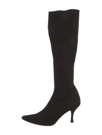 Pre-owned Stuart Weitzman Suede Boots In Black