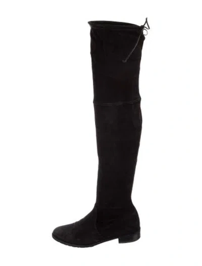 Pre-owned Stuart Weitzman Suede Boots In Black