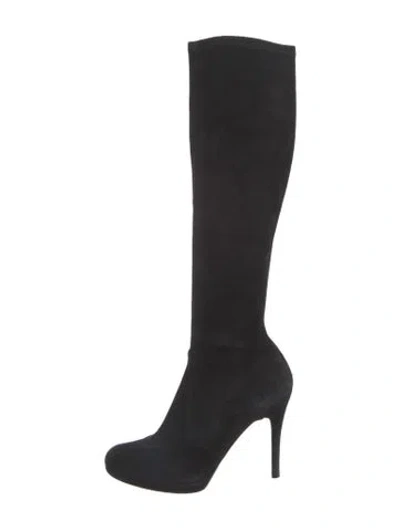 Pre-owned Stuart Weitzman Suede Boots In Black