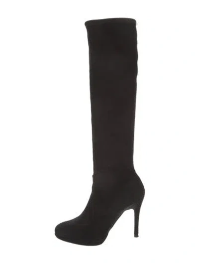 Pre-owned Stuart Weitzman Suede Boots In Black