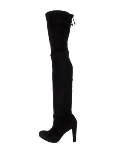 Pre-owned Stuart Weitzman Suede Boots In Black