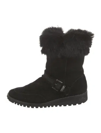 Pre-owned Stuart Weitzman Suede Boots In Black