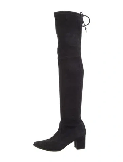 Pre-owned Stuart Weitzman Suede Boots In Black