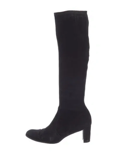 Pre-owned Stuart Weitzman Suede Boots In Black