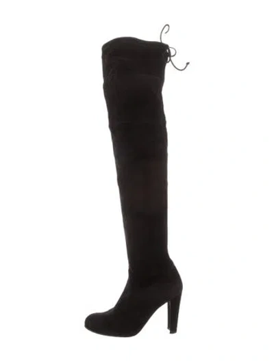 Pre-owned Stuart Weitzman Suede Boots In Black