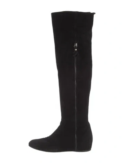 Pre-owned Stuart Weitzman Suede Boots In Black
