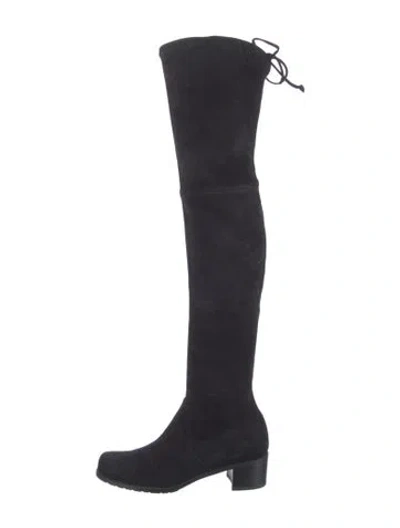 Pre-owned Stuart Weitzman Suede Boots In Black