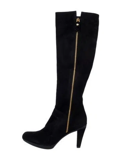 Pre-owned Stuart Weitzman Suede Boots In Black