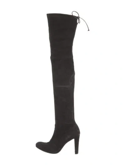 Pre-owned Stuart Weitzman Suede Boots In Black