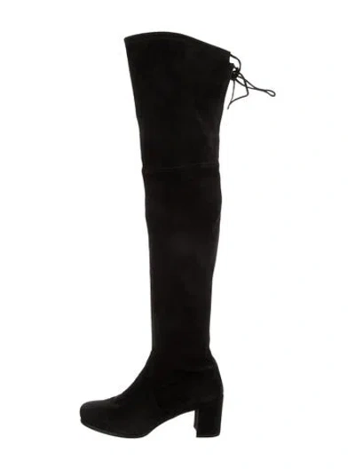 Pre-owned Stuart Weitzman Suede Boots In Black