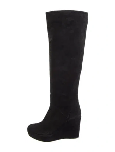 Pre-owned Stuart Weitzman Suede Boots In Black