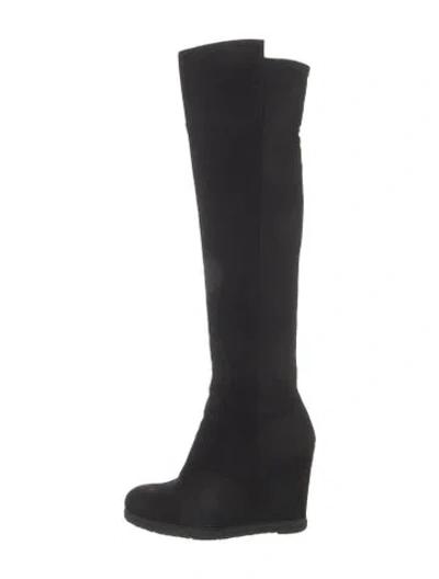 Pre-owned Stuart Weitzman Suede Boots In Black