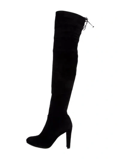 Pre-owned Stuart Weitzman Suede Boots In Black