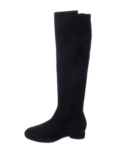 Pre-owned Stuart Weitzman Suede Boots In Black