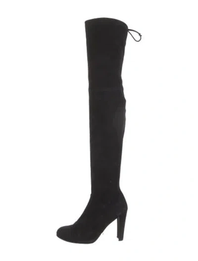 Pre-owned Stuart Weitzman Suede Boots In Black
