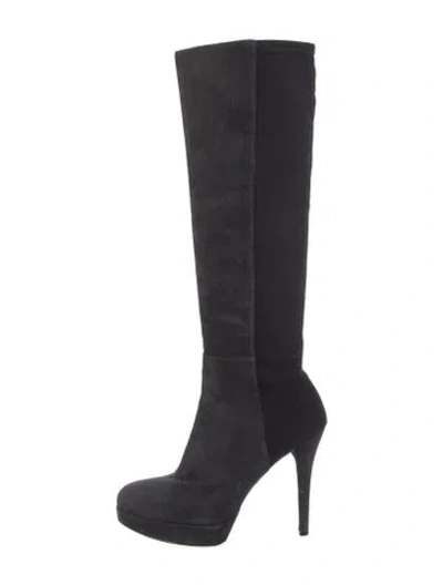 Pre-owned Stuart Weitzman Suede Boots In Black