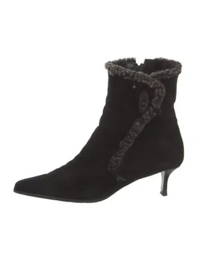 Pre-owned Stuart Weitzman Suede Boots In Black
