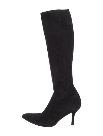 Pre-owned Stuart Weitzman Suede Boots In Black
