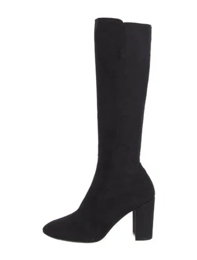 Pre-owned Stuart Weitzman Suede Boots In Black