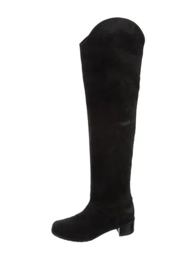 Pre-owned Stuart Weitzman Suede Boots In Black