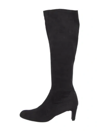 Pre-owned Stuart Weitzman Suede Boots In Black