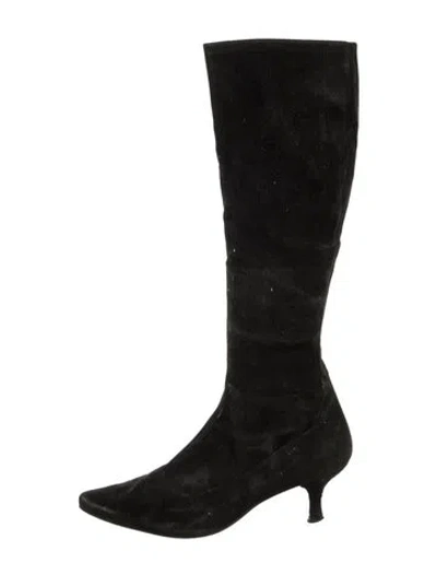Pre-owned Stuart Weitzman Suede Boots In Black