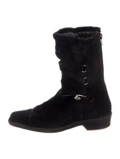 Pre-owned Stuart Weitzman Suede Boots In Black