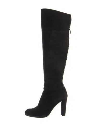 Pre-owned Stuart Weitzman Suede Boots In Black