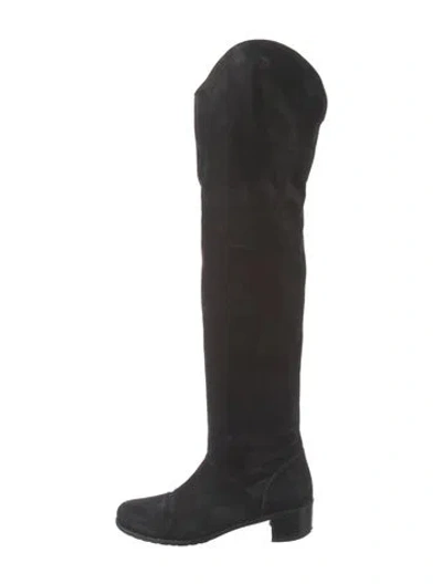 Pre-owned Stuart Weitzman Suede Boots In Black