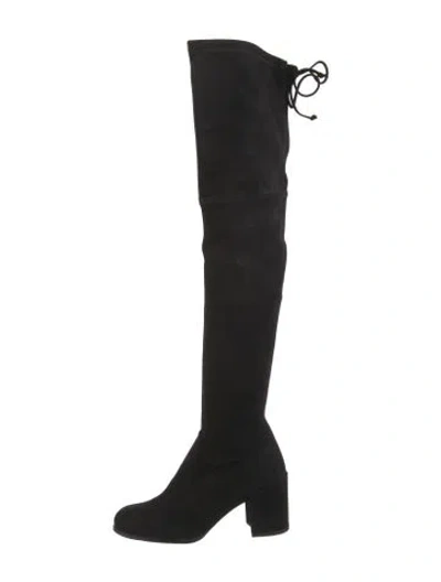 Pre-owned Stuart Weitzman Suede Boots In Black