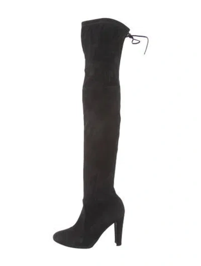 Pre-owned Stuart Weitzman Suede Boots In Black