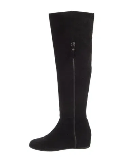 Pre-owned Stuart Weitzman Suede Boots In Black