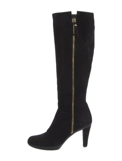 Pre-owned Stuart Weitzman Suede Boots In Black